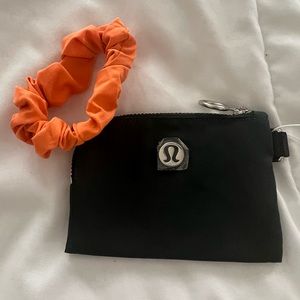 NWT TEST OF TIME CARD HOLDER with orange scrunchie